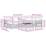 Outdoor Sofa Set with Cushion 7 pcs Natural and Anthracite
