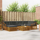 Outdoor Sofa Set with Cushion 7 pcs Natural and Anthracite
