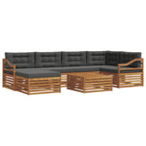 Outdoor Sofa Set with Cushion 7 pcs Natural and Anthracite