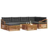 Outdoor Sofa Set with Cushion 7 pcs Natural and Anthracite - Side View