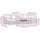 Outdoor Sofa Set with Cushion 7 pcs Natural and Anthracite