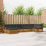 Outdoor Sofa Set with Cushion 7 pcs Natural and Anthracite