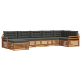 Outdoor Sofa Set with Cushion 7 pcs Natural and Anthracite - Front View