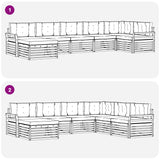 Outdoor Sofa Set with Cushion 7 pcs Natural and Anthracite