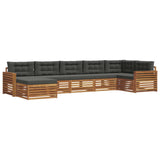 Outdoor Sofa Set with Cushion 7 pcs Natural and Anthracite - Front View