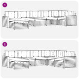 Outdoor Sofa Set with Cushion 7 pcs Natural and Anthracite - Close-Up Angle
