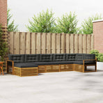Outdoor Sofa Set 7 pcs 7-Seaters Natural and Anthracite