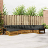 Outdoor Sofa Set with Cushion 7 pcs Natural and Anthracite