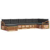 Outdoor Sofa Set with Cushion 7 pcs Natural and Anthracite
