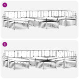 Outdoor Sofa Set with Cushion 8 pcs Natural and Anthracite