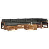 Outdoor Sofa Set with Cushion 8 pcs Natural and Anthracite - Side View