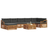 Outdoor Sofa Set with Cushion 8 pcs Natural and Anthracite - Side View