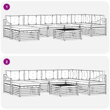 Outdoor Sofa Set with Cushion 8 pcs Natural and Anthracite