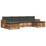 Outdoor Sofa Set 6 pcs 4-Seaters Natural and Anthracite