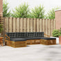 Outdoor Sofa Set 6 pcs 4-Seaters Natural and Anthracite