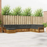 Outdoor Sofa Set with Cushion 8 pcs Natural and Anthracite