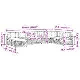 Outdoor Sofa Set with Cushion 8 pcs Natural and Anthracite