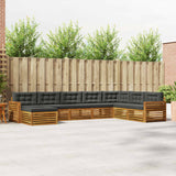 Outdoor Sofa Set with Cushion 8 pcs Natural and Anthracite