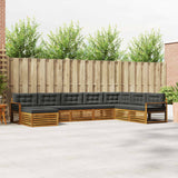 Outdoor Sofa Set with Cushion 8 pcs Natural and Anthracite