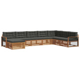 Outdoor Sofa Set with Cushion 8 pcs Natural and Anthracite