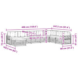 Outdoor Sofa Set with Cushion 8 pcs Natural and Anthracite