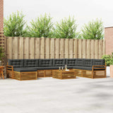 Outdoor Sofa Set 9 pcs Natural and Anthracite Solid Acacia Wood