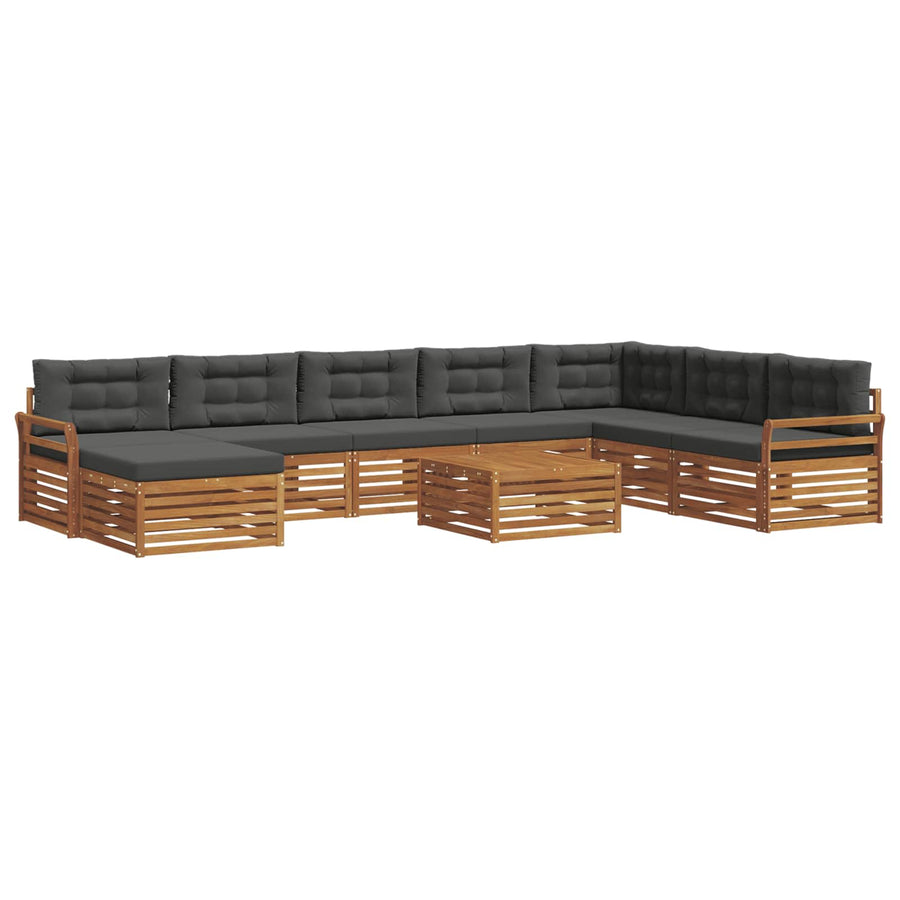 Outdoor Sofa Set 9 pcs 7-Seaters Natural and Anthracite