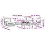 Outdoor Sofa Set 9 pcs Natural and Anthracite Solid Acacia Wood