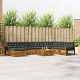 Outdoor Sofa Set 9 pcs Natural and Anthracite Solid Acacia Wood
