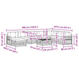 Outdoor Sofa Set 9 pcs Natural and Anthracite Solid Acacia Wood