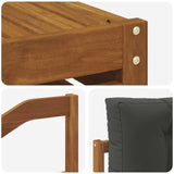 Outdoor Sofa Set 9 pcs Natural and Anthracite Solid Acacia Wood - Low Angle
