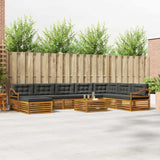 Outdoor Sofa Set 9 pcs Natural and Anthracite Solid Acacia Wood