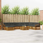Outdoor Sofa Set 9 pcs 7-Seaters Natural and Anthracite