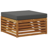Outdoor Sofa Set 9 pcs Natural and Anthracite Solid Acacia Wood
