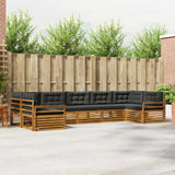 Outdoor Sofa Set with Cushion 7 pcs Natural and Anthracite