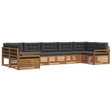 Outdoor Sofa Set with Cushion 7 pcs Natural and Anthracite - Front View