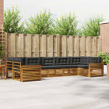 Outdoor Sofa Set with Cushion 7 pcs Natural and Anthracite