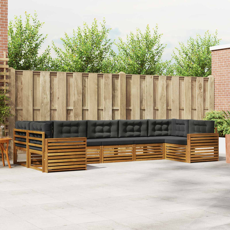 Outdoor Sofa Set 7 pcs 7-Seaters Natural and Anthracite