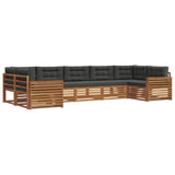 Outdoor Sofa Set with Cushion 7 pcs Natural and Anthracite