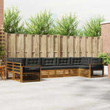 Outdoor Sofa Set with Cushion 7 pcs Natural and Anthracite