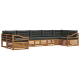 Outdoor Sofa Set with Cushion 7 pcs Natural and Anthracite - Front View