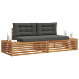 Outdoor Sofa Set Natural and Anthracite 203.5 x 83 x 73 cm - Side View