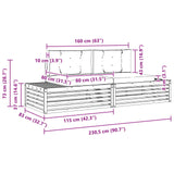 Outdoor Sofa Set Natural and Anthracite 203.5 x 83 x 73 cm