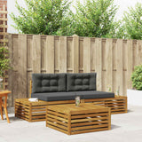 Outdoor Sofa Set with Cushion 3 Piece Natural and Anthracite