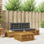 Outdoor Sofa Set 4 pcs 2-Seaters Natural and Anthracite