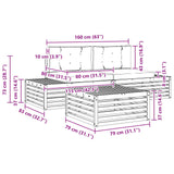 Outdoor Sofa Set with Cushion 3 Piece Natural and Anthracite