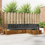 Outdoor Sofa Set with Cushion 4 Piece Natural and Anthracite