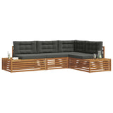 Outdoor Sofa Set with Cushion 4 Piece Natural and Anthracite - Side View