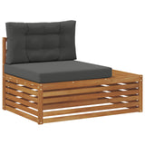 Outdoor Sofa Set with Cushion 5 Piece Natural and Anthracite