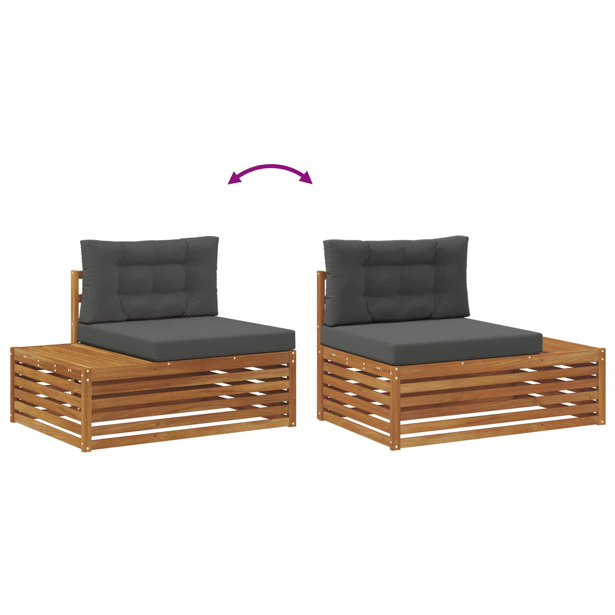 Outdoor Sofa Set with Cushion 5 Piece Natural and Anthracite